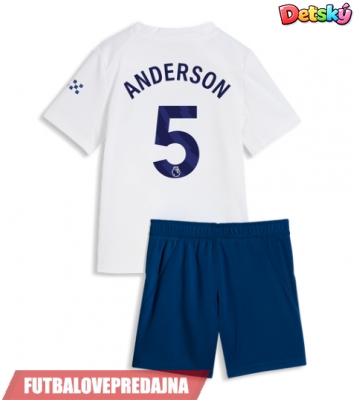 Lacne Dětský Futbalové dres Manchester City Elliot Anderson #5 2026-27 Krátky Rukáv - Tretina (+ trenírky)